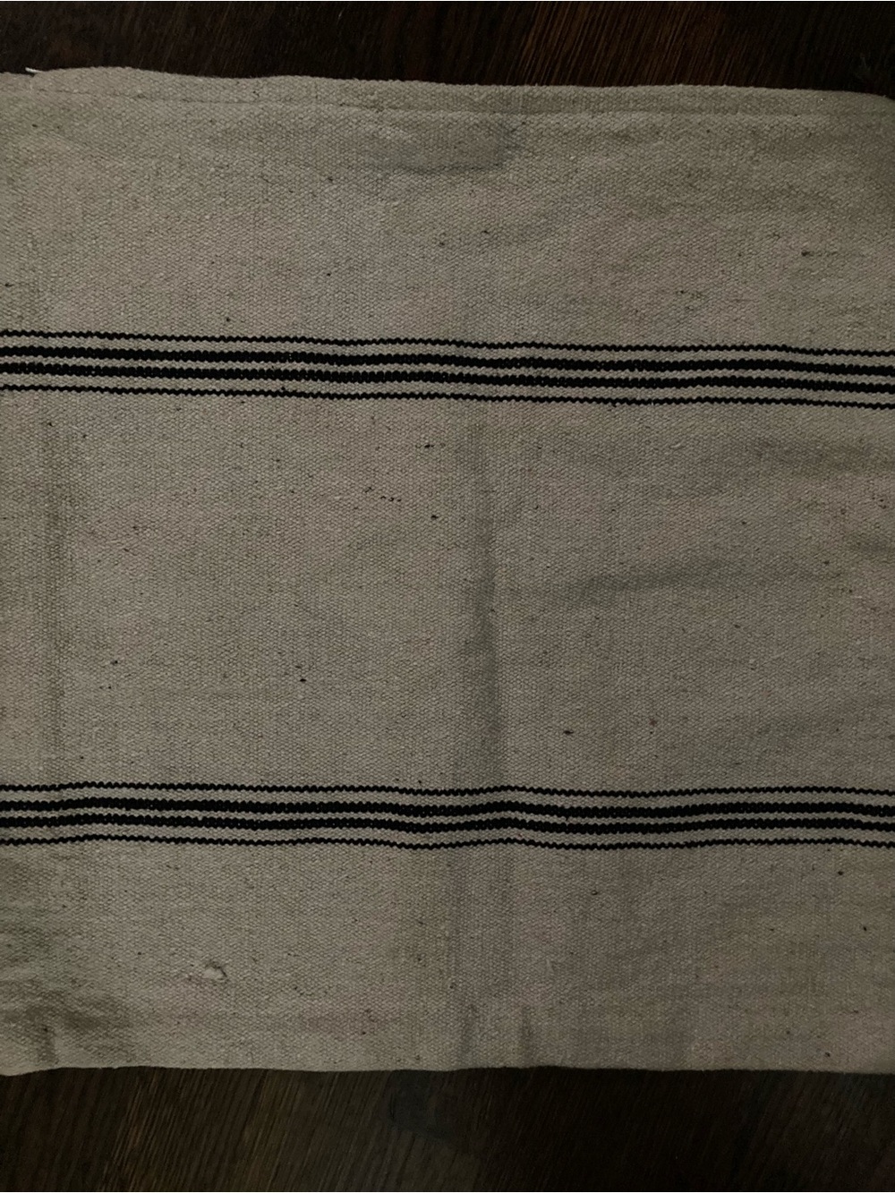 Neutral Stripe Handwoven farmhouse style zipper pillow cover -
